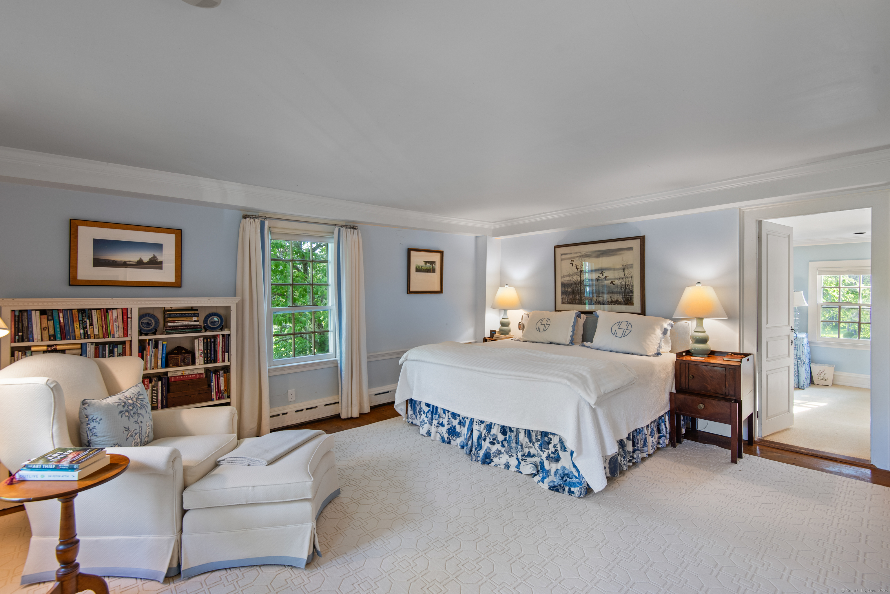 53-1 Selden Road Lyme, CT 06371 - Photo 14 of 40 Primary bedroom suite with fireplace, dressing room and full bath.