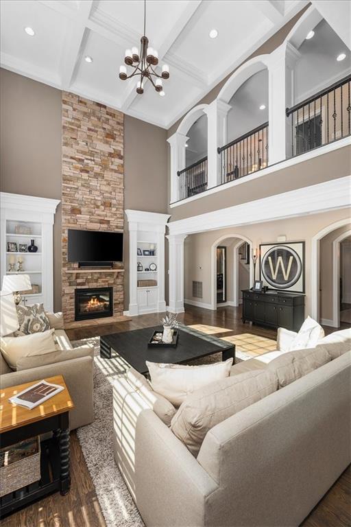 102 Minnock Drive Mars, PA 16046 - Photo 10 of 50 a living room with furniture kitchen view and a fireplace