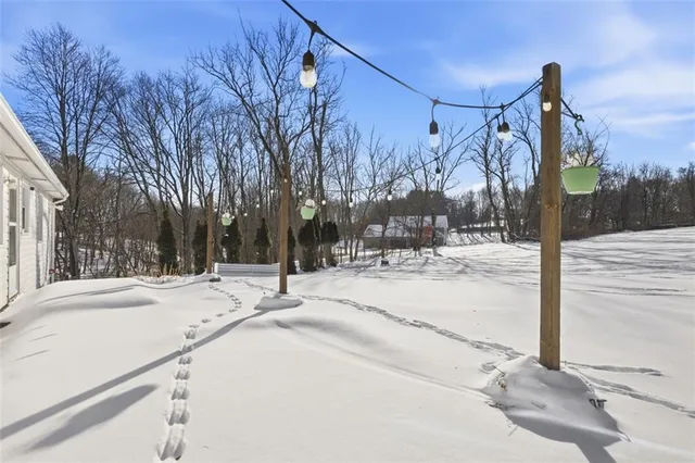 a view of side covered with snow