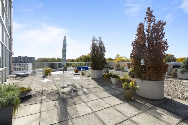 a view of a terrace with chairs