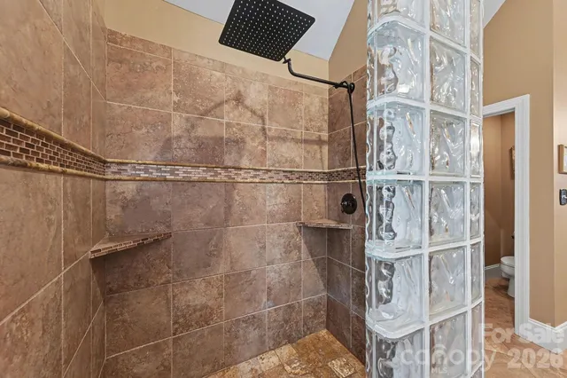 a bathroom with a shower