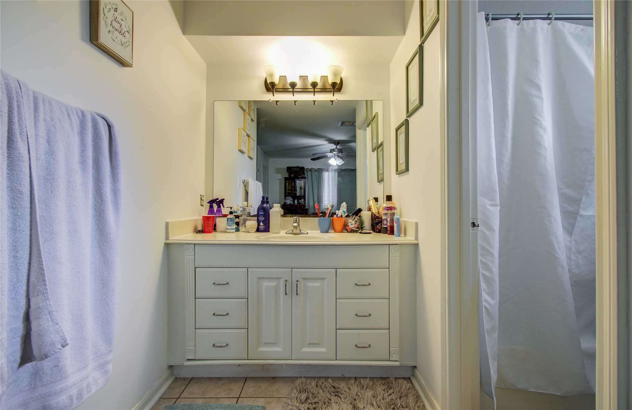 22315 Indian Ridge Drive Katy, TX 77450 - Photo 17 of 29 a bathroom with a mirror sink and vanity