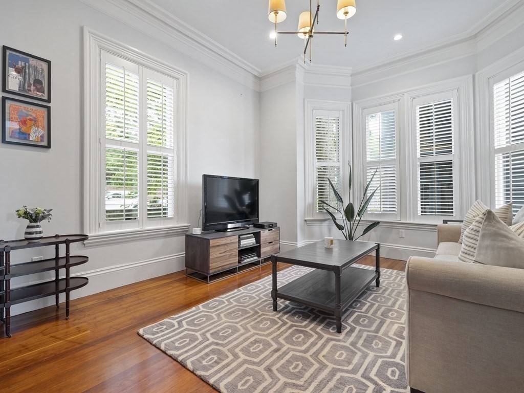 99 Sedgwick Street, Unit 1 Boston, MA 02130 - Photo 17 of 41 a living room with furniture and a flat screen tv