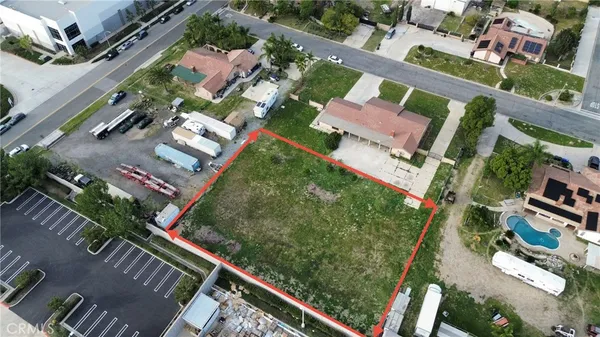 an aerial view of a house