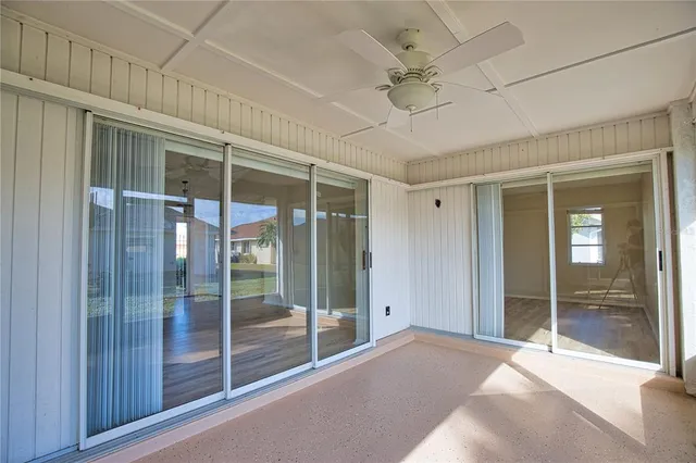 a view of an entryway with a glass door