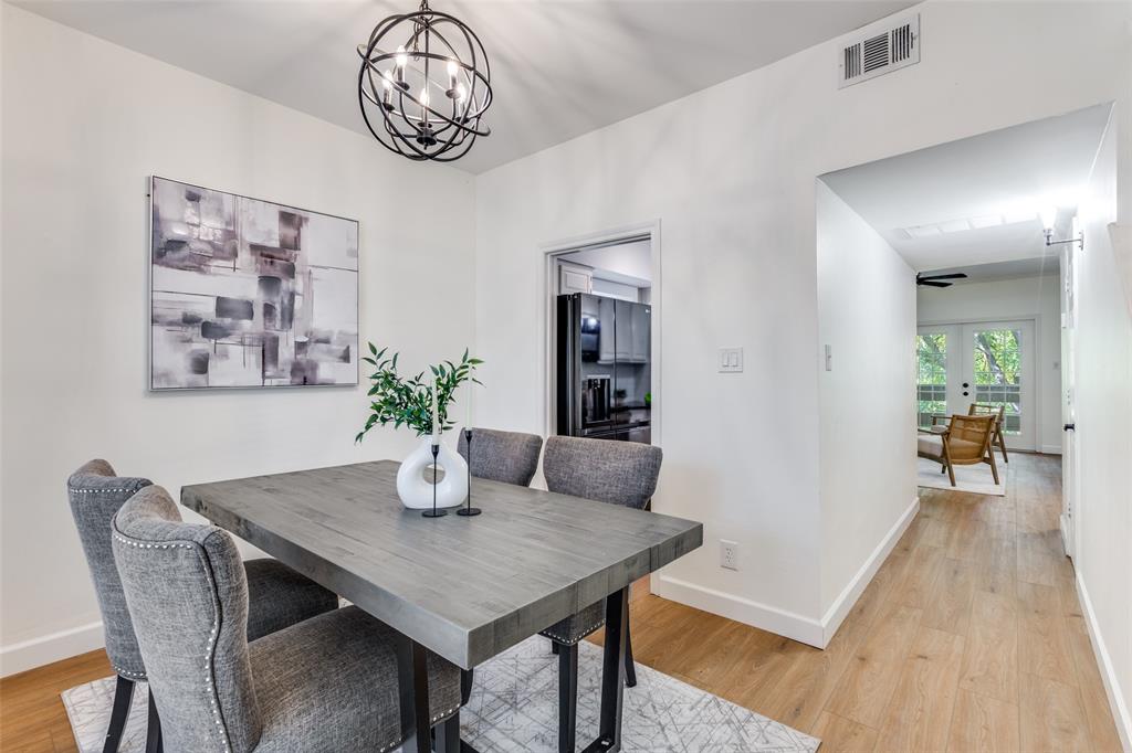 8555 Fair Oaks Crossing, Unit 702 Dallas, TX 75243 - Photo 5 of 26 a dining room with furniture and wooden floor