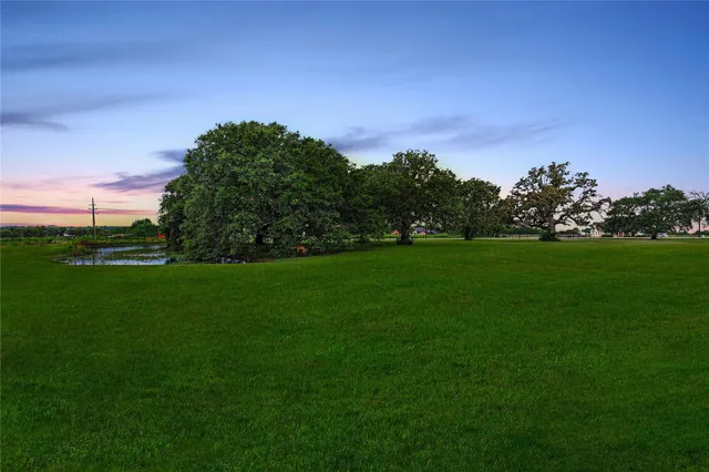 a backyard of a house with lots of green space