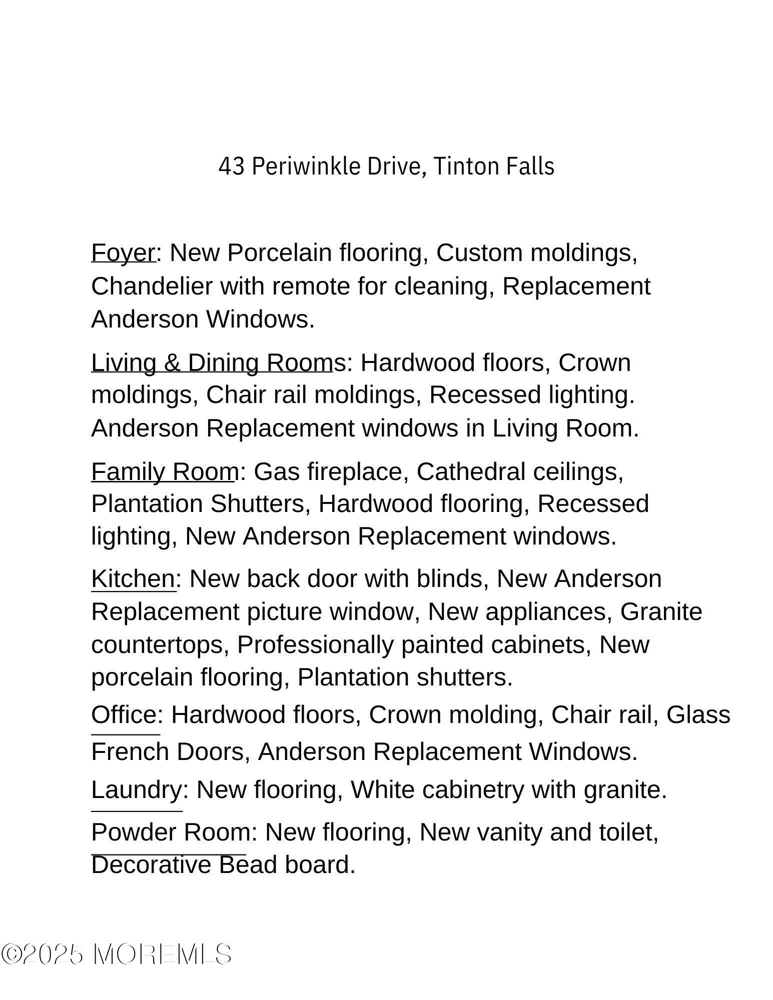 43 Periwinkle Circle Tinton Falls, NJ 07712 - Photo 59 of 60 Page 1 Features