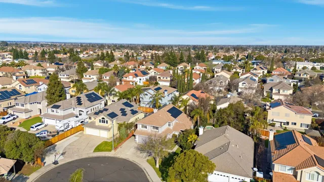 an aerial view of multiple house