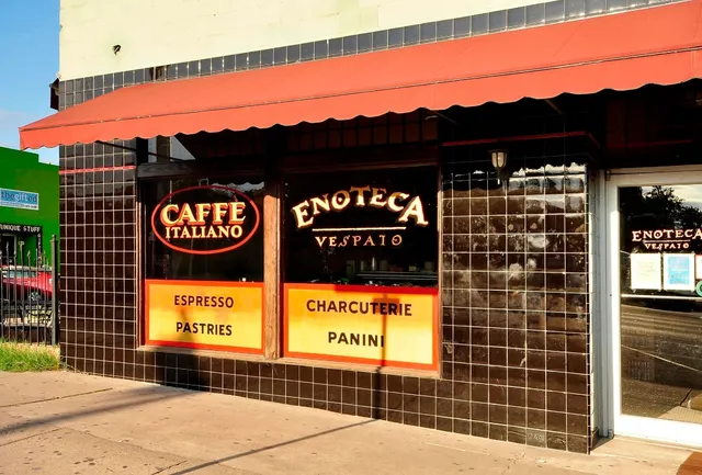 a view of a building with retail shop