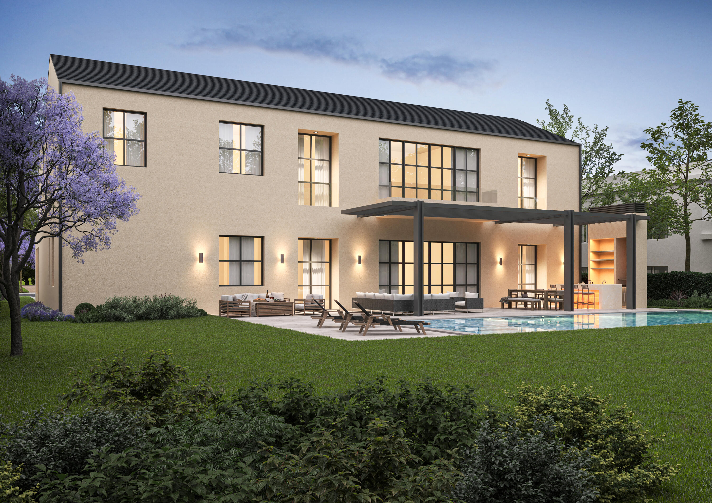 7135 Valencia Drive Boca Raton, FL 33433 - Photo 3 of 42 Back Yard Pool -Dusk