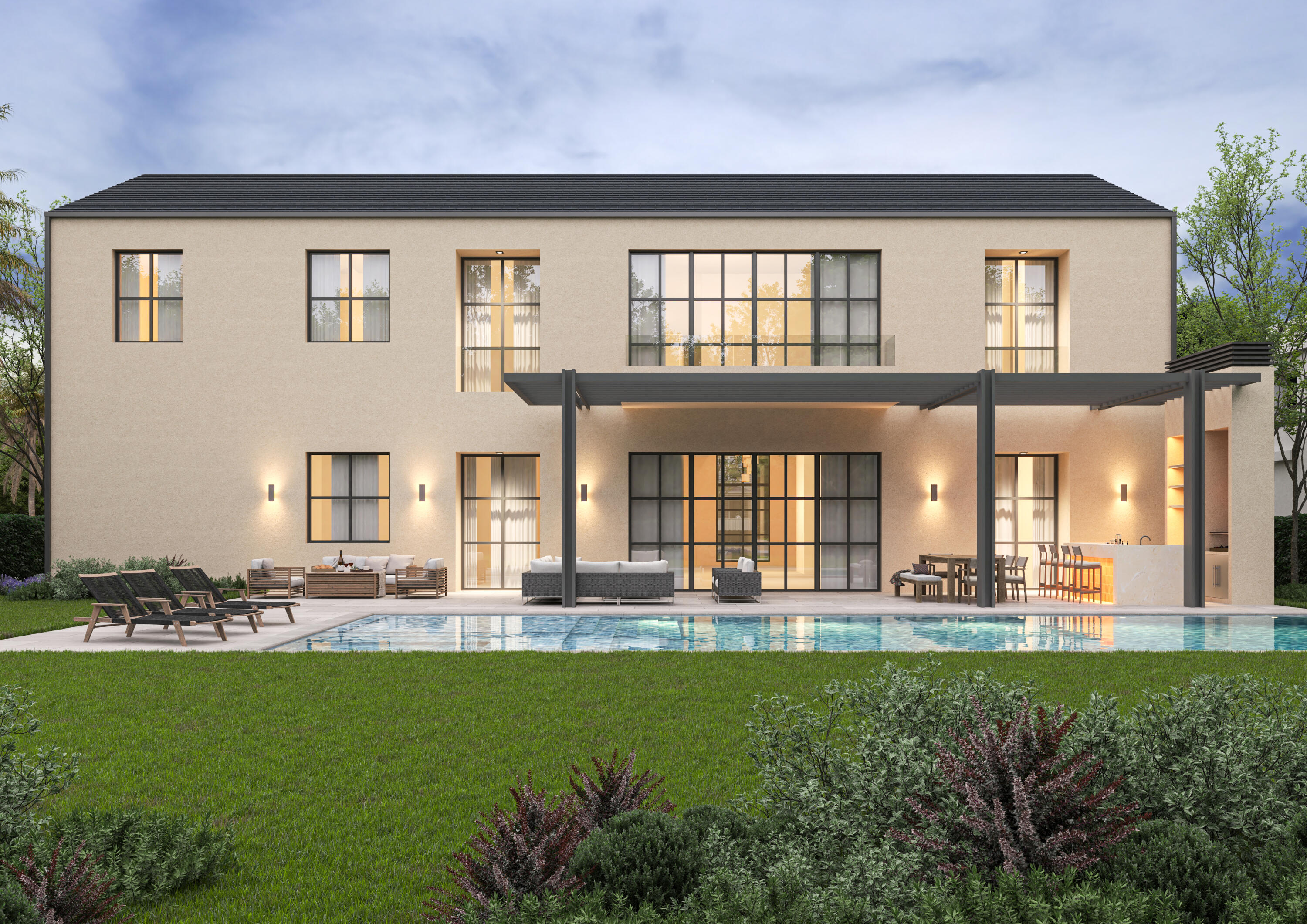 7135 Valencia Drive Boca Raton, FL 33433 - Photo 4 of 42 Back Yard Dusk