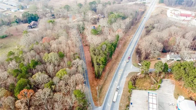 a view of a town with mountains