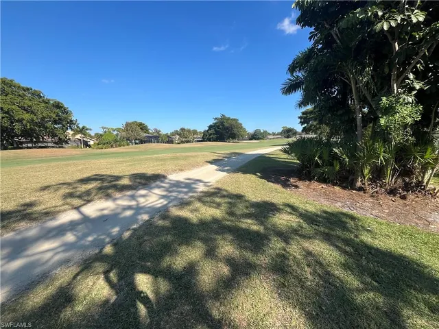 a view of an outdoor space and swimming pool