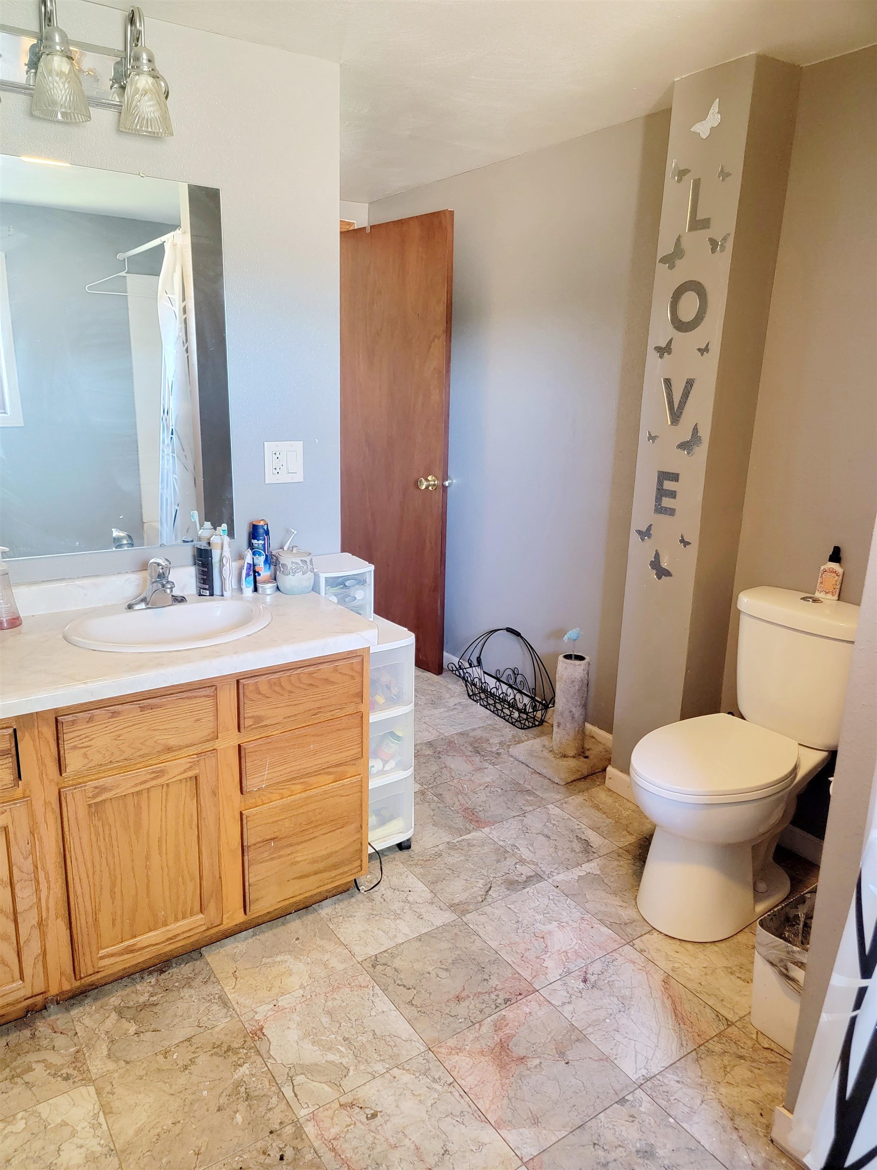 8014 South Creek Road Beloit, WI 53511 - Photo 28 of 39 a bathroom with a toilet sink and mirror