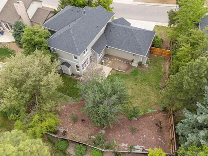 an aerial view of a house
