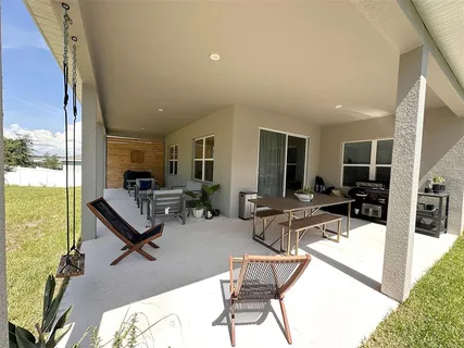 a living room with furniture