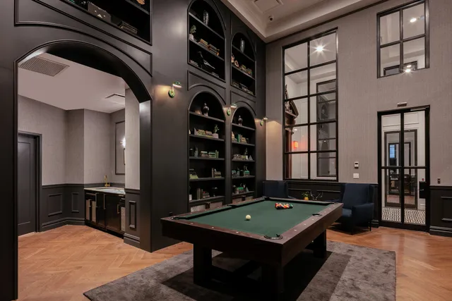 a room with gym equipment