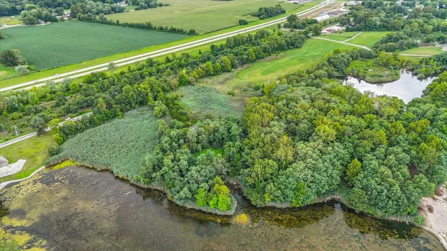 a view of a garden with a bench