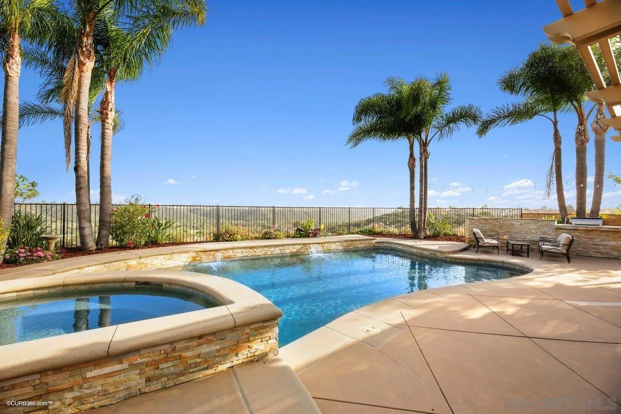 12504 Eclipse Place San Diego, CA 92129 - Photo 14 of 60 a view of a swimming pool and a terrace