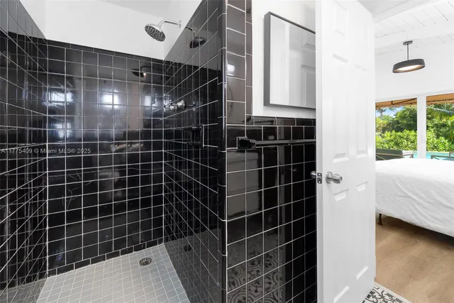 a bathroom with a shower
