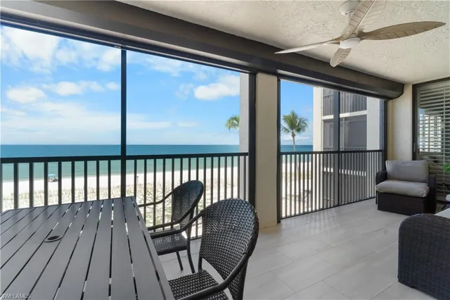 a view of a porch with furniture