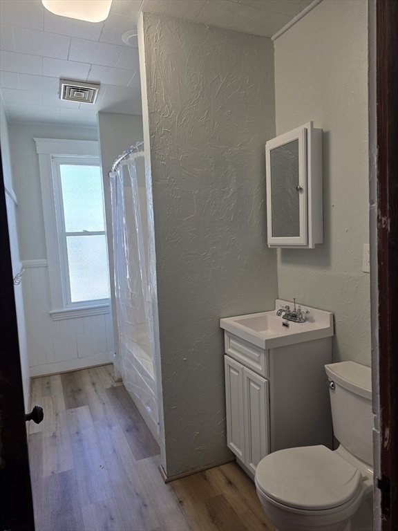 2 Hillside Street, Unit 3 Worcester, MA 01610 - Photo 12 of 30 a bathroom with a toilet a sink a vanity and mirror