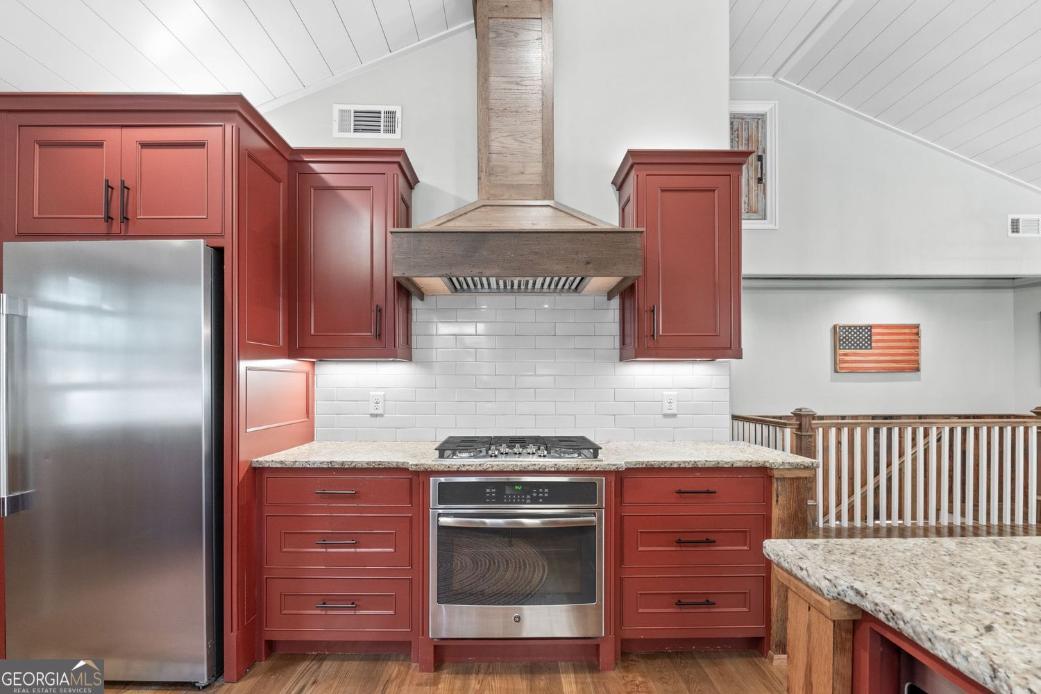 170 B Tater Hill Road Jackson, GA 30233 - Photo 17 of 74 a kitchen with granite countertop stainless steel appliances and wooden cabinets