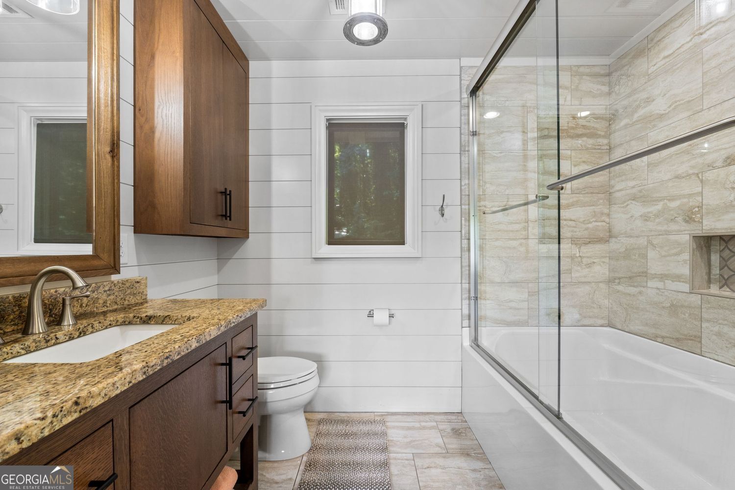 170 B Tater Hill Road Jackson, GA 30233 - Photo 33 of 74 a bathroom with a granite countertop sink toilet and shower