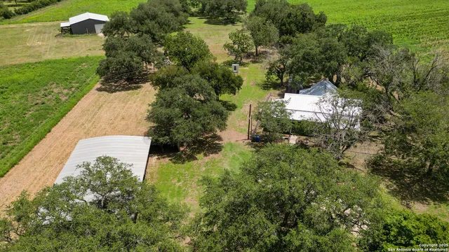 an aerial view of a house