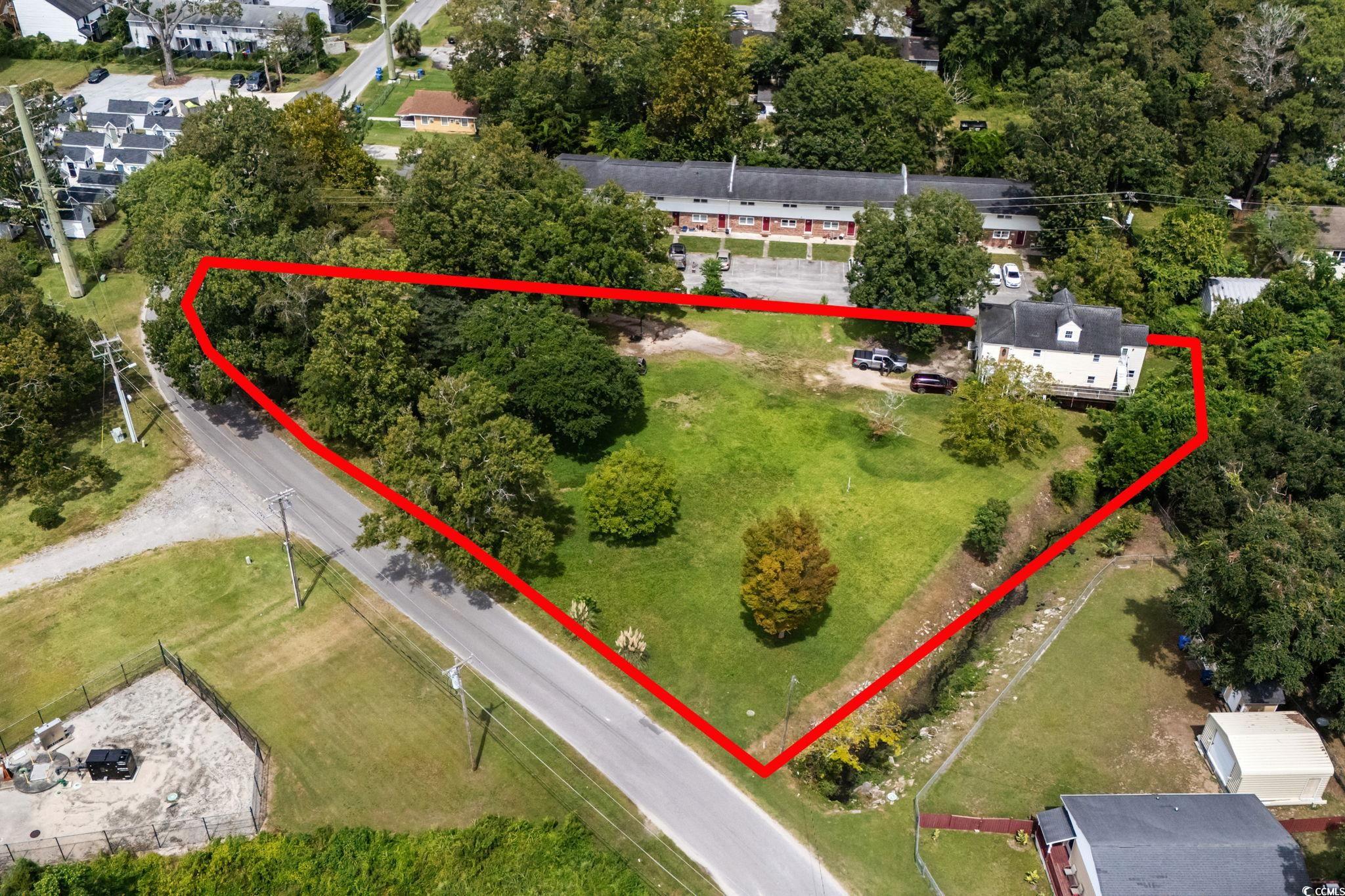 904 3rd Avenue North Myrtle Beach, SC 29577 - Photo 12 of 26 Aerial view of property's location featuring property parcel outlined