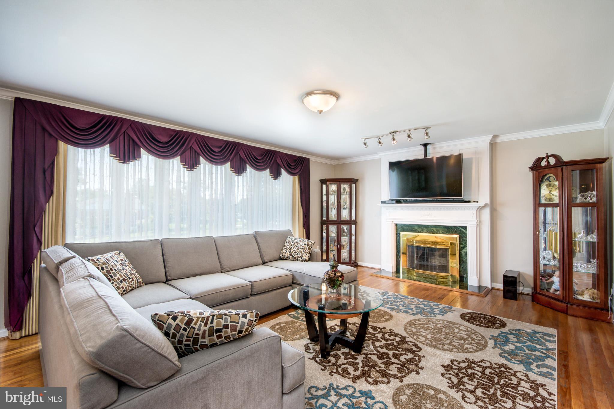 1107 Green Acre Road Baltimore, MD 21286 - Photo 7 of 30 Living Room W/ Marble Fireplace, Fresh Paint