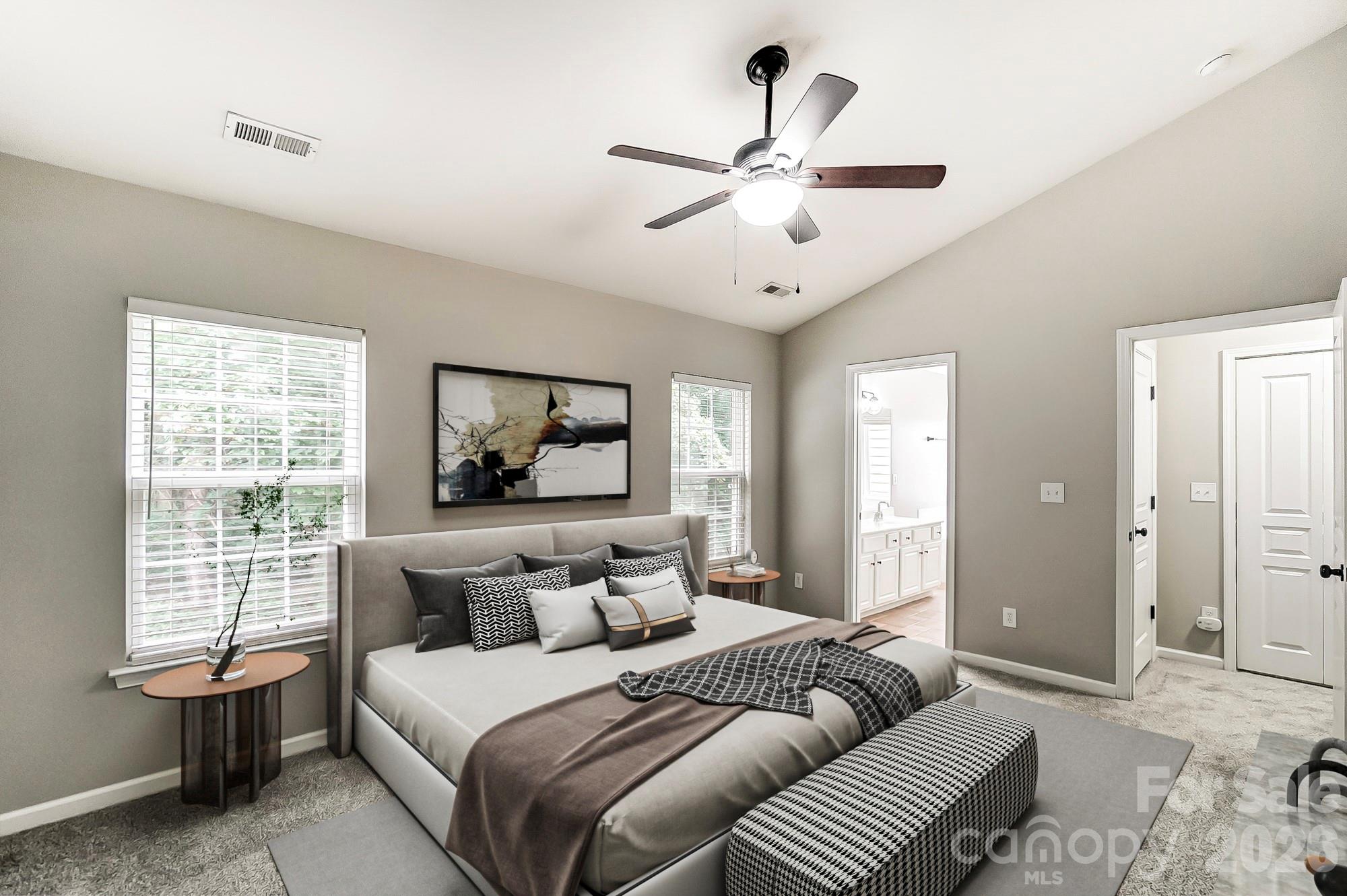 4914 Sunset Ridge Court Charlotte, NC 28269 - Photo 26 of 48 a bedroom with a large bed and a window