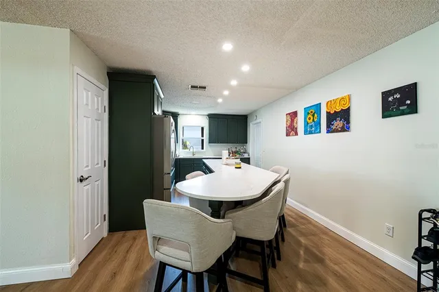 a workspace with furniture and window