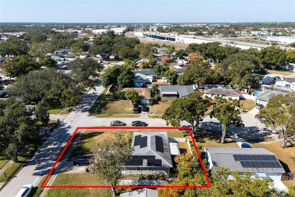 an aerial view of multiple house