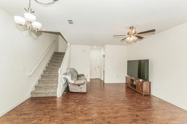 a living room with furniture