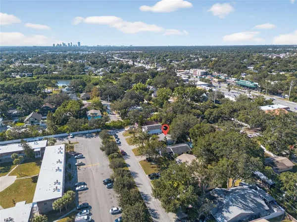 an aerial view of a city