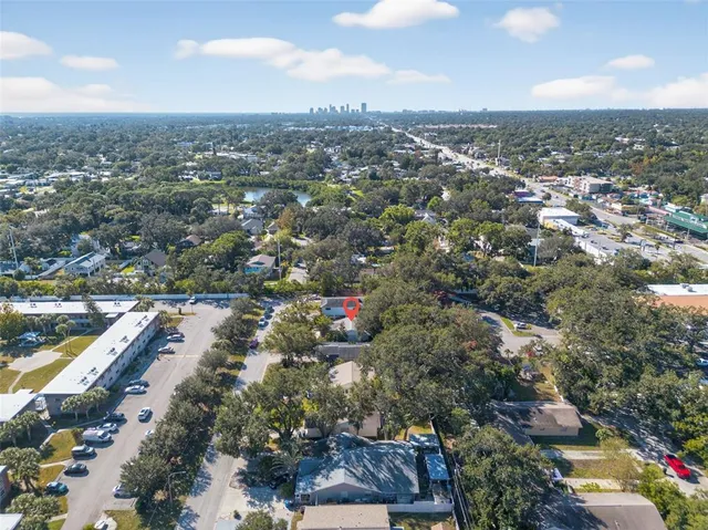 an aerial view of a city