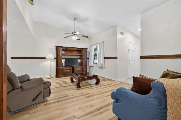 a living room with furniture