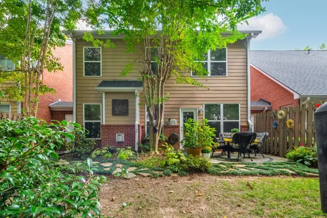 a view of a flower in a garden