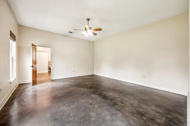 an empty room with a window