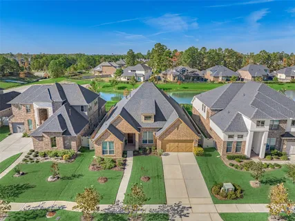 an aerial view of a house
