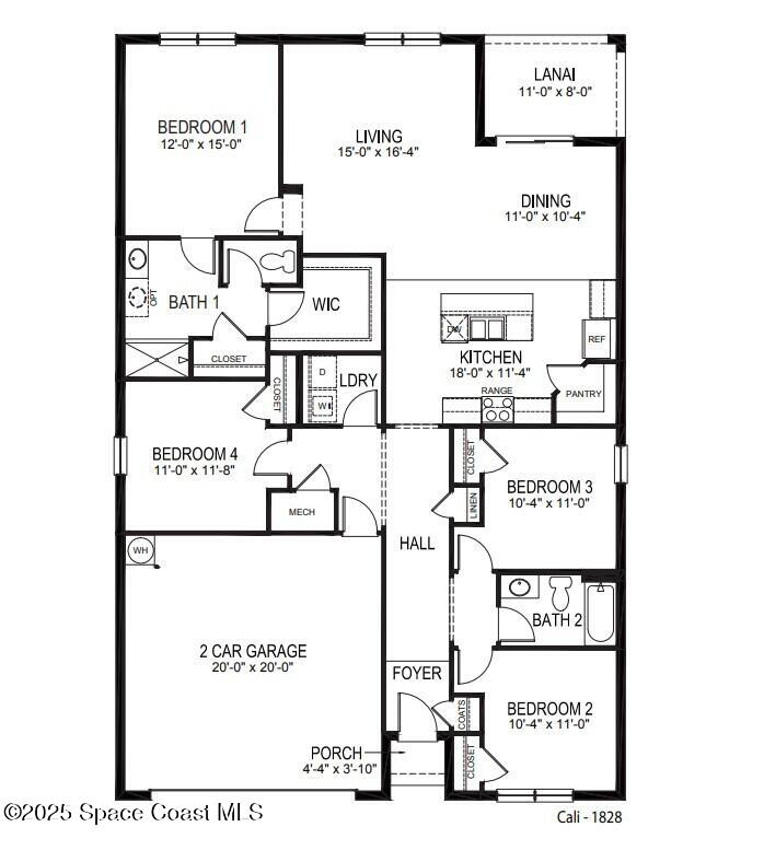 1236 Mycroft Drive Cocoa, FL 32926 - Photo 74 of 74 CALI FLOORPLAN