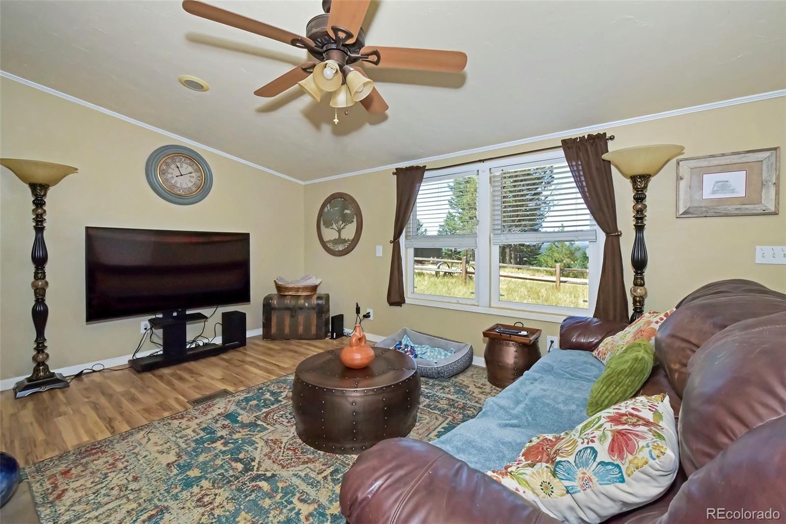 44 Southpark Road Florissant, CO 80816 - Photo 15 of 39 a living room with furniture and a flat screen tv