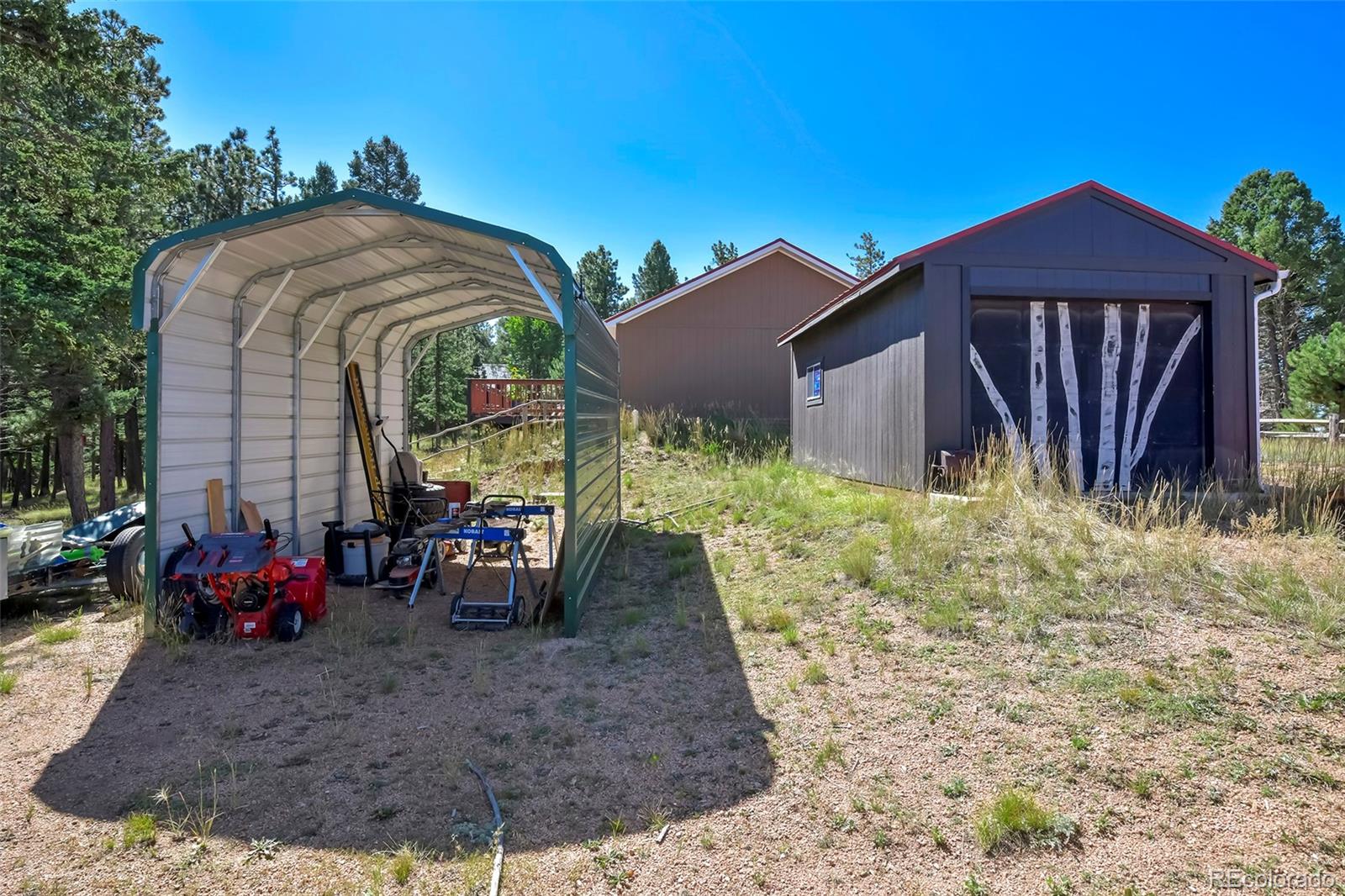 44 Southpark Road Florissant, CO 80816 - Photo 5 of 39 a view of two chairs in a backyard