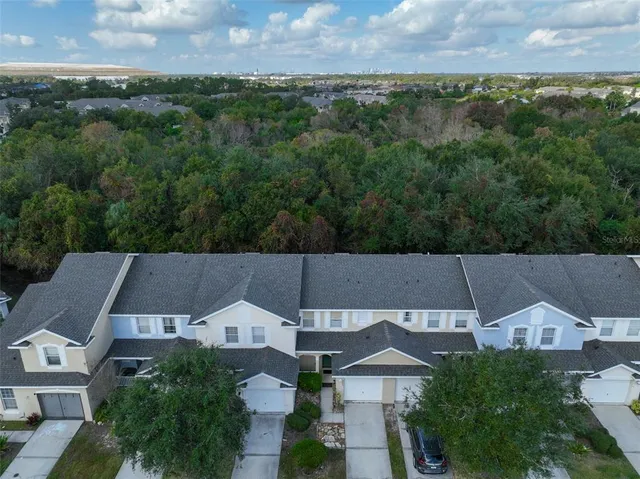an aerial view of a house