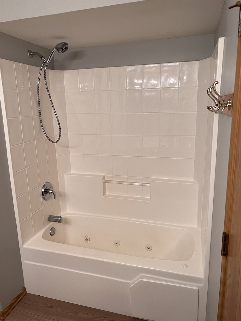 25838 Geranium Lane Monee, IL 60449 - Photo 12 of 21 a bathroom with a shower and a bath tub