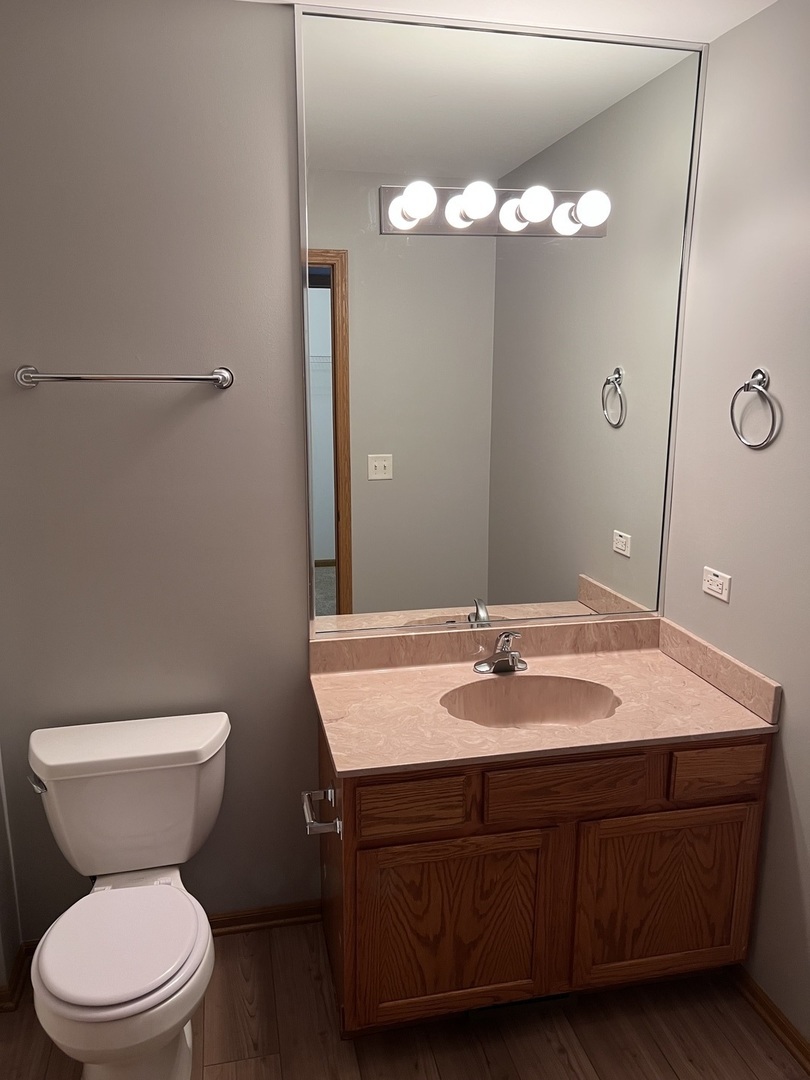 25838 Geranium Lane Monee, IL 60449 - Photo 15 of 21 a bathroom with a granite countertop sink a toilet and mirror