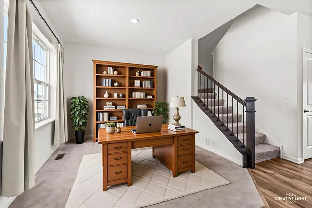 a view of an entryway with staircase