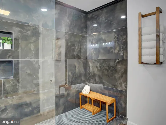 a bathroom with a shower